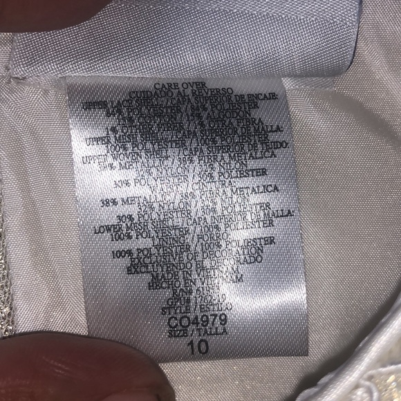 JONA MICHELLE GIRLS GOLD WITH LACE & TULLE DRESS - Picture 5 of 7